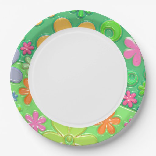 Cute Floral Paper Plates 9 Inch Paper Plate Zazzle