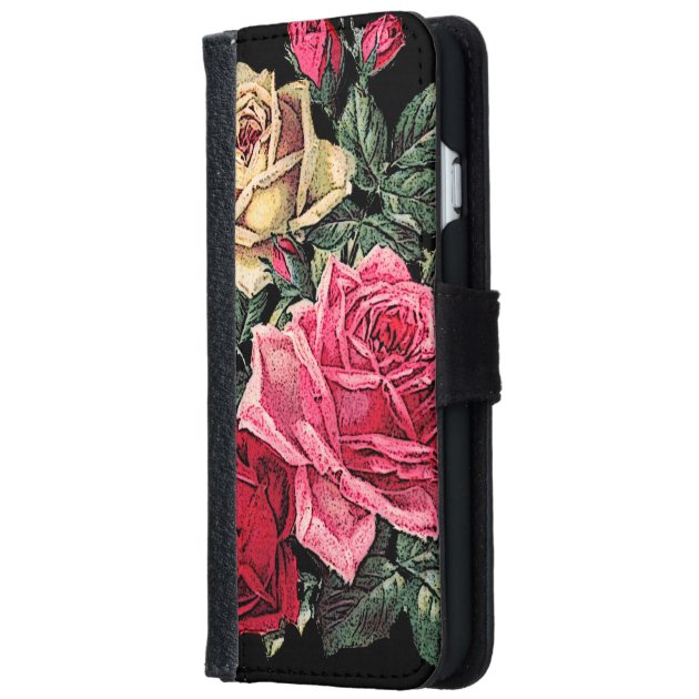cute floral,roses iPhone 6 wallet case-1