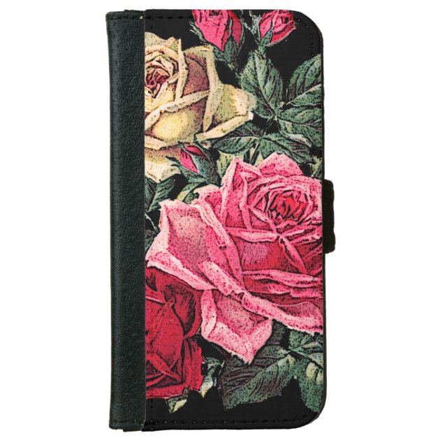 cute floral,roses iPhone 6 wallet case-2