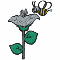 Cute Flower and Happy Bee Chest embroidered shirts by silly_strings Cute Flower and Happy Bee Chest embroidered shirts