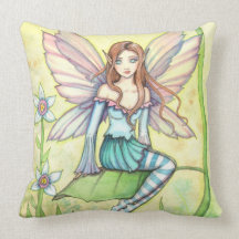 Cute Flower Fairy Fantasy Art Pillows