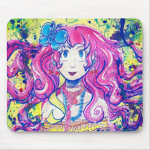 Cute Flower Girl Mousepad