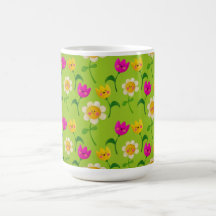 Cute Flower Meadow Pattern Coffee Mugs