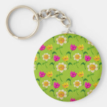 Cute Flower Meadow Pattern Key Chains