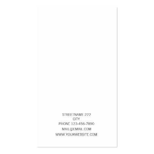 CUTE FLOWER MONOGRAM LETTER C WHITE BUSINESS CARD (back side)