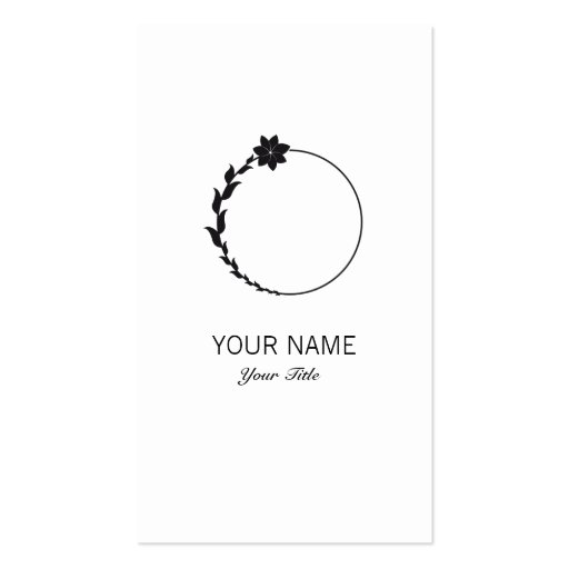 CUTE FLOWER MONOGRAM LETTER O WHITE BUSINESS CARDS (front side)