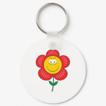 Cute Flower  Smiley Face keychains