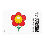 Cute Flower  Smiley Face Postage Stamp