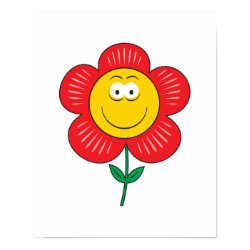 Cute Flower Smiley Face print
