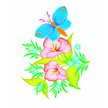 Cute Flowers &  A Butterfly t-shirts