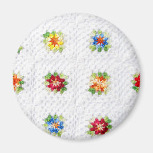 Cute Flowers Plaid Magnets