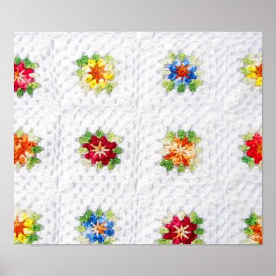Cute Flowers Plaid Poster