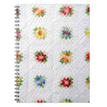 Cute Flowers Plaid Spiral Notebook