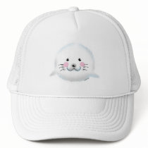 Cute fluffy baby seal mesh hat