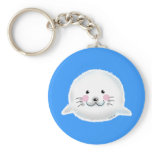 Cute fluffy baby seal key chain