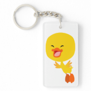 Cute Flying Cartoon Duckling Acrylic Keychain