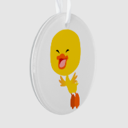 Cute Flying Cartoon Duckling Acrylic Ornament