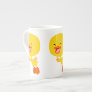 Cute Flying Cartoon Duckling Bone China Mug Tea Cup