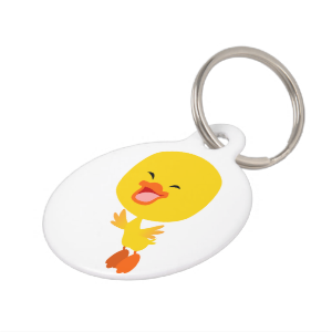 Cute Flying Cartoon Duckling Dog Tag Pet Nametags