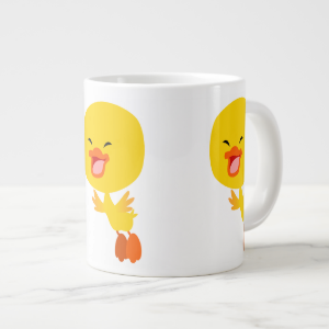 Cute Flying Cartoon Duckling Jumbo Mug 20 Oz Large Ceramic Coffee Mug