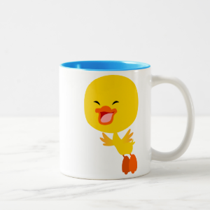 Cute Flying Cartoon Duckling Mug