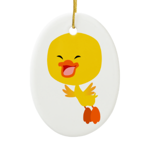 Cute Flying Cartoon Duckling Ornament