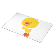 Cute Flying Cartoon Duckling Placemat Cloth Place Mat