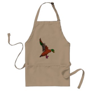 Cute Flying Duck Wearing Spotty Boots Illustration Adult Apron