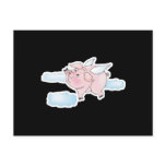 cute flying pig post card