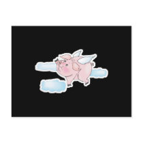 cute flying pig post card