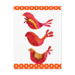Cute Folk Art Birds Post Card