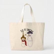 Cute Folk Art Cowboy Snowman Tote Bags