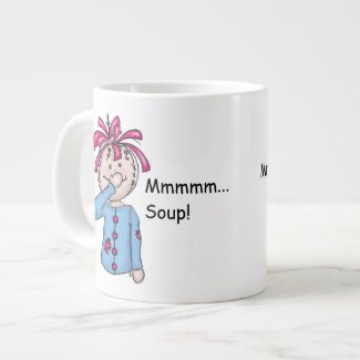 Cute Folk Art Rag Doll Soup Personalize zazzle_specialtymug