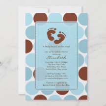 Footprint Baby Shower Invitations on Cute Footprint Boy Baby Shower Invitation