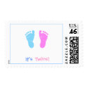 cute footprints It's , Twins! - postage by cute4kids cute footprints It's , Twins! - postage
