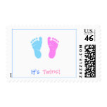 cute footprints  It's , Twins! - Postage Stamps