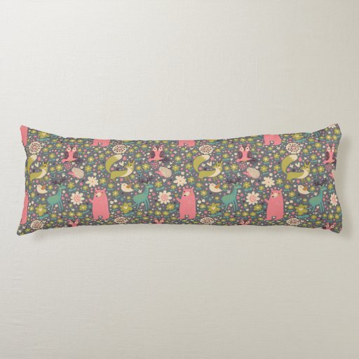 Cute Forest Animals Pattern Body Pillow Zazzle