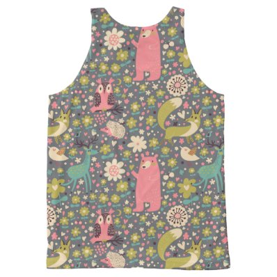 Cute Forest Animals Pattern All-Over Print Tank Top