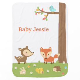 Cute Forest Woodland Animal For Babies Swaddle Blanket