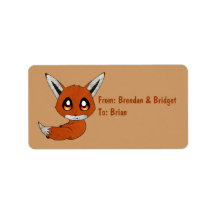 cute fox label