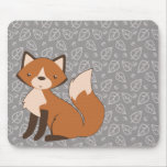 Cute Fox on Leaf and Acorn Pattern Mousepads