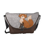 Cute Fox on Leaves and Acorns Pattern Courier Bag