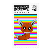 cute fox postage stamps