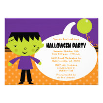 Cute Frankenstein Halloween Costume Party Invite