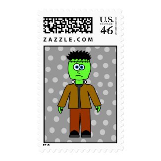 Cute Frankenstein Halloween Postage Stamp stamp