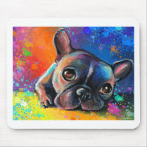 Cute French Bulldog painting Svetlana Novikova Mouse Pads