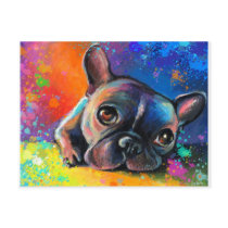 Cute French Bulldog painting Svetlana Novikova Postcard
