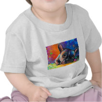 Cute French Bulldog painting Svetlana Novikova Tshirt
