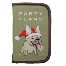 Cute French Bulldog Santa - Funny Christmas Dog Folio Planners