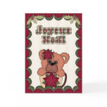 Cute French Merry Christmas Teddy Bear in a Cup cards